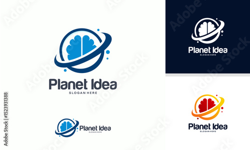 Free Download Planet Brain logo designs template, Planet Idea Logo designs concept vector - GFXLoad