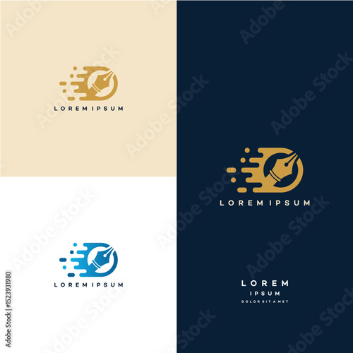 Fast Pen logo designs concept vector, Fast Art logo designs template