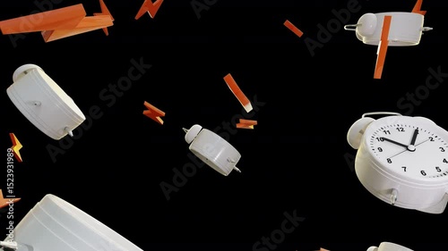 Abstract Alarm Clock In Night is alpha motion footage for documentary films and cinematic in time scene. Also good background for scene and titles, logos.