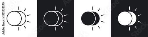 Eclipse icons collection in black and white filled and line versions