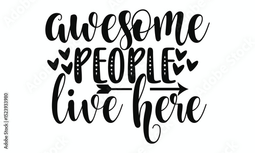Awesome People Live Here Wall Sign Fun and Playful Home Decor for Families or Roommates