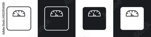 Scale icons collection in black and white filled and line versions