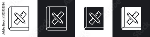 Brand guidelines icons collection in black and white filled and line versions