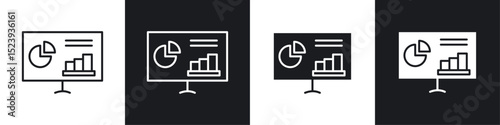 Dashboard icons collection in black and white filled and line versions