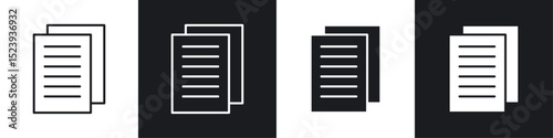 Tableau sur toile Duplicate icons collection in black and white filled and line versions