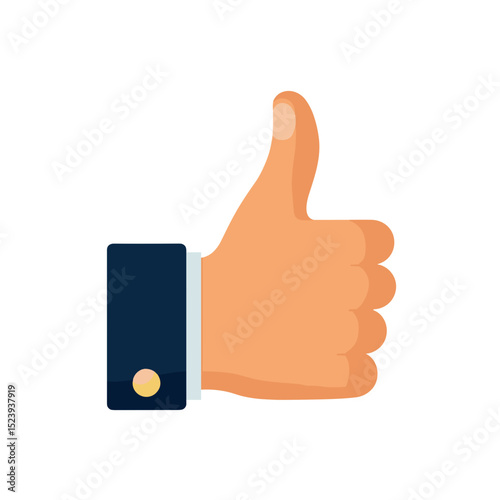 Vector Illustration of a Hand Giving a Thumbs Up, Representing Approval and Positive Feedback