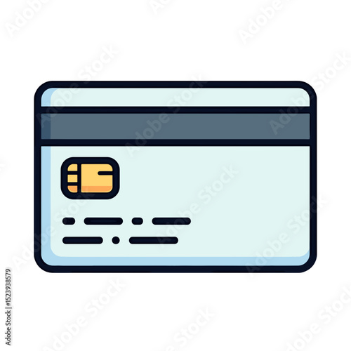 Vector Illustration of a Credit Card with EMV Chip for Secure Transactions and Online Payments