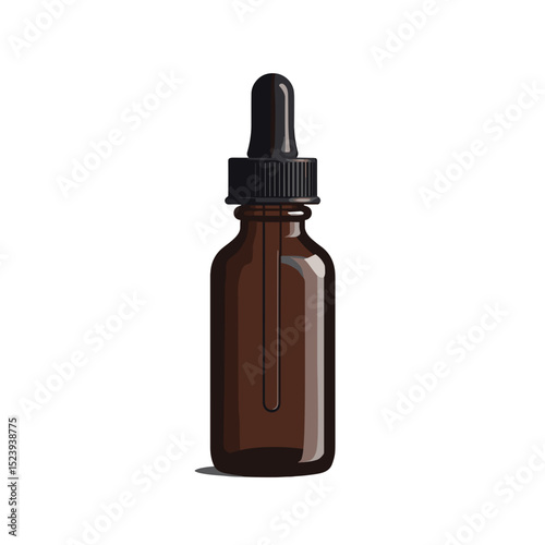 Amber Glass Bottle with Dropper for Essential Oils or Serums Product Mockup