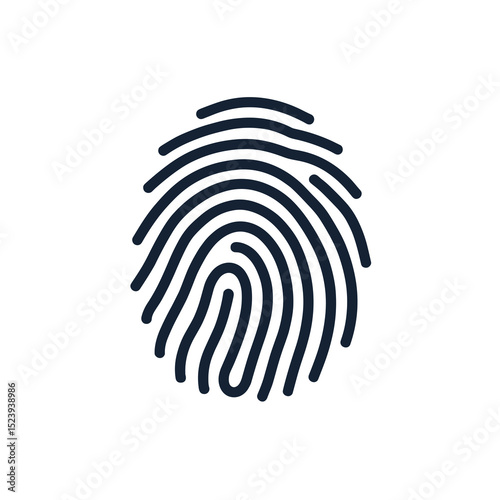 Fingerprint Biometric Authentication Security System Icon Vector Illustration for Identity Verification and Access Control