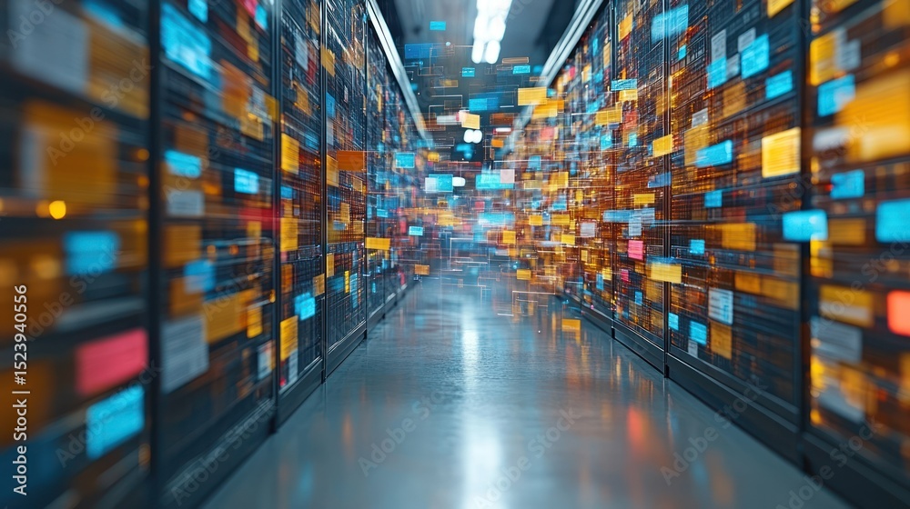 Obraz premium Modern server room data center interior