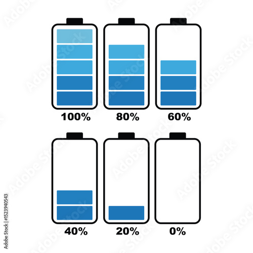 Unique and customize new vector battery percentage design illustration  | Fully white background and eye catching design. 