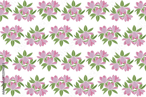 Illustration Pattern of magnolia flower with leaf.