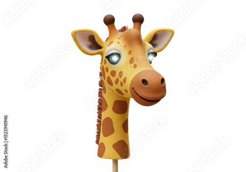 Isolated Giraffe Head Cartoon with Sparkly Eyes