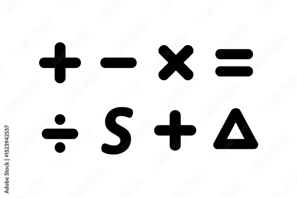 Obraz premium Math symbols plus minus multiply divide equal sign