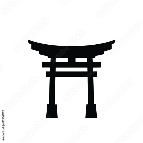 Torii Gate Vector Silhouette Arched Yellow