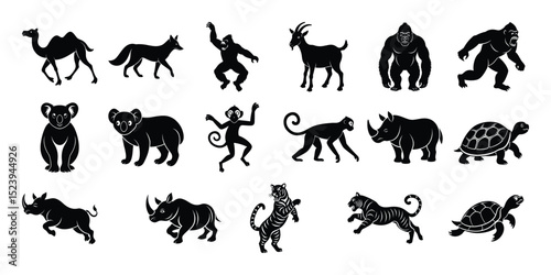 set of animals silhouettes
