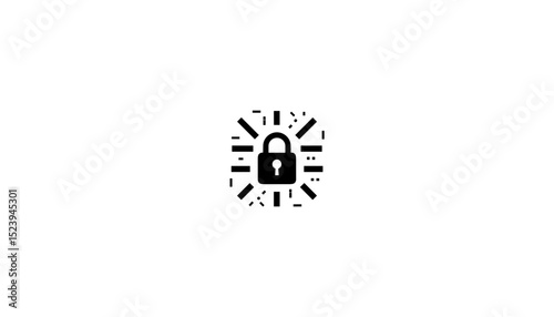 Locked padlock icon on minimalist background