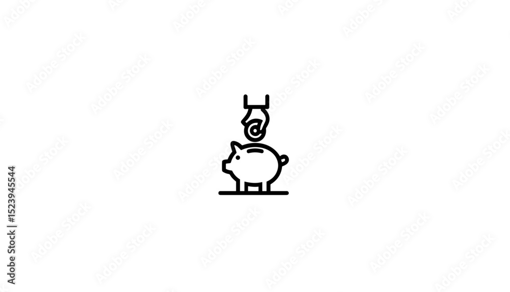 Fototapeta premium Hand inserting money into piggy bank