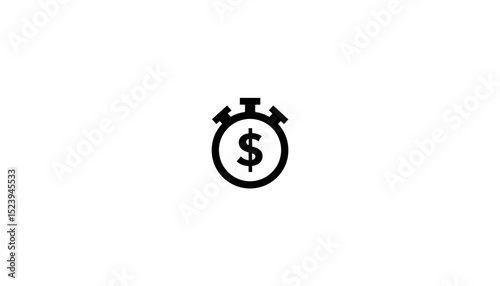 Dollar sign in stopwatch icon