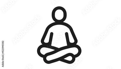 Meditating person in yoga pose against minimalist background