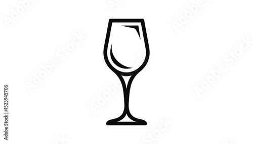Wine glass silhouette against a white background
