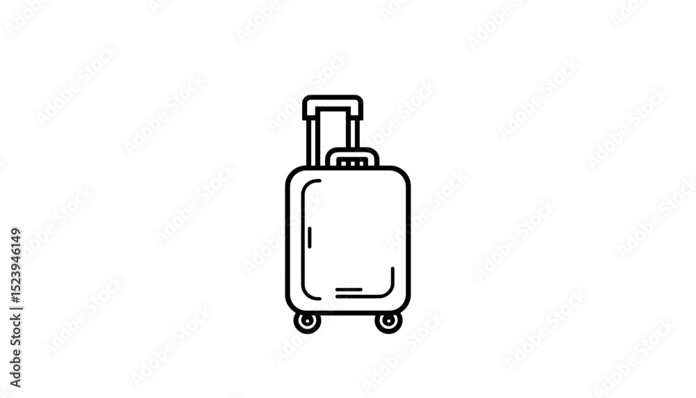 Travel suitcase with wheels on white background Travel suitcase with wheels on white background