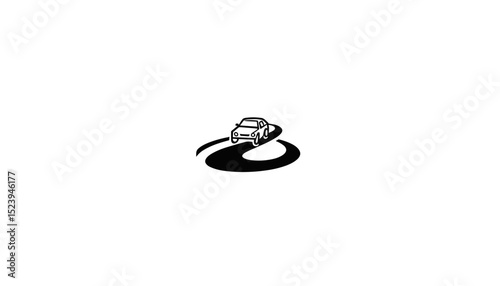 Car winding on a curved road
