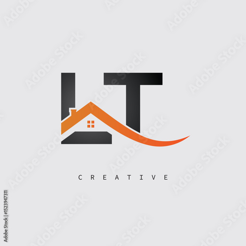 LT Real Estate Creative Logo – Minimalist House Roof Monogram for Property, Realtor & Construction Branding	
