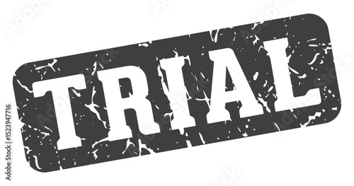 trial rectangular sign. trial stamp
