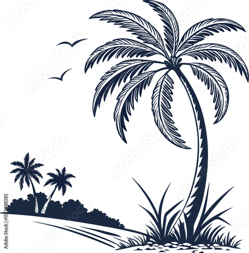 
Palm Tree  silhouette vector Icons