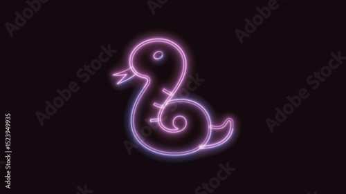 Wallpaper Mural Snake Icon Neon Seamless Loop 4K (Black Background) | Animated Promotional Typography for Video Editing Torontodigital.ca