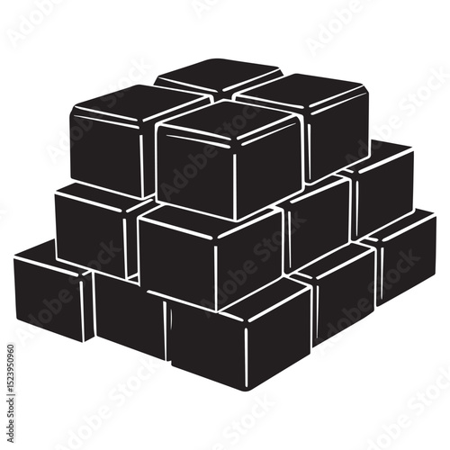 3d cubes on black background