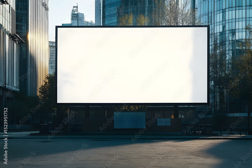 Obraz premium Large Horizontal Blank Advertising Poster Billboard for High-Visibility Urban Promotional Display