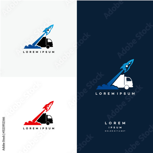 Express Delivery logo designs, Fast Truck logo template vector