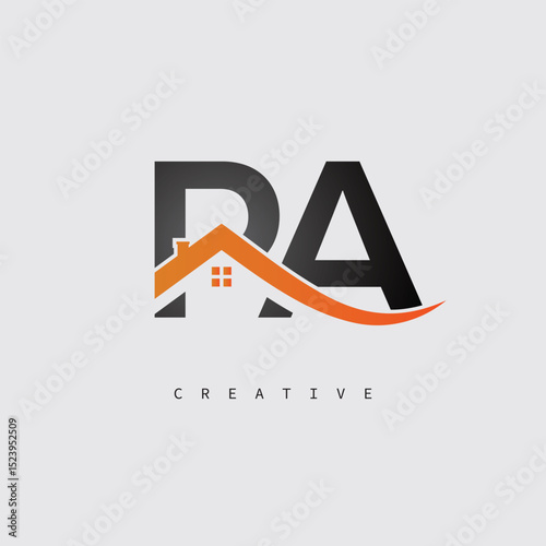 PA Real Estate Creative Logo – Minimalist House Roof Monogram for Property, Realtor & Construction Branding	
