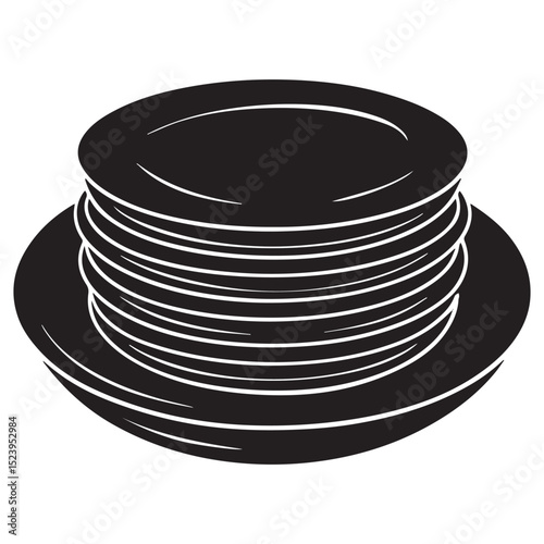 stack of plates on white