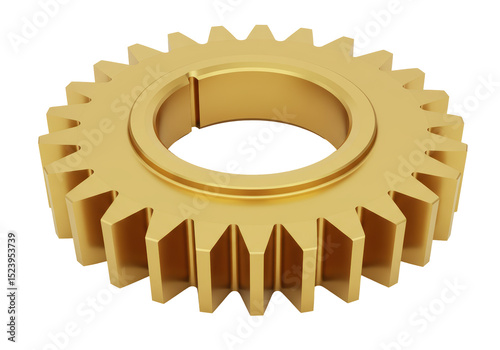 Isolated Shiny Gold Gear
