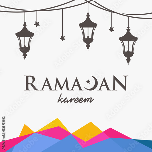 Modern Ramadan Kareem Background banner, Ramadan Kareem with lantern vector illustration