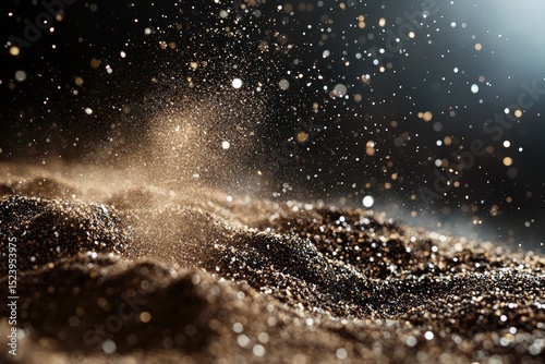 pile of dust and dirt collected from a vacuum cleaner, featuring various textures and colors of grime, small debris like pet hair and fibers