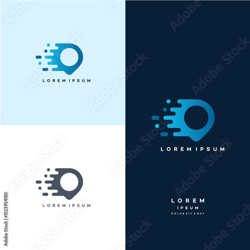 Fast Point Place logo designs concept vector, Tech point logo, Travel logo designs concept vector