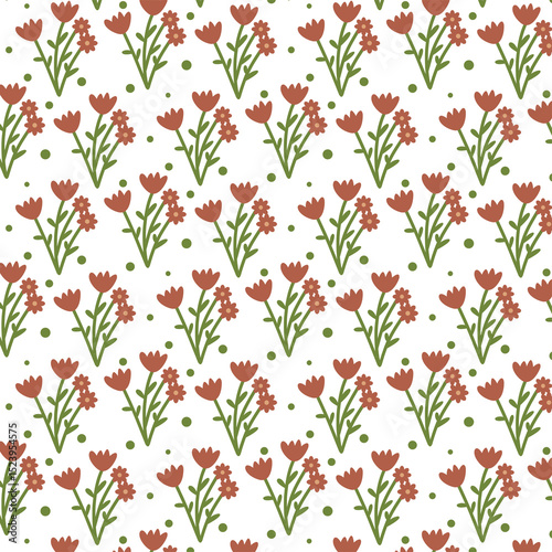 Kawaii cute floral pattern aesthetic vintage style