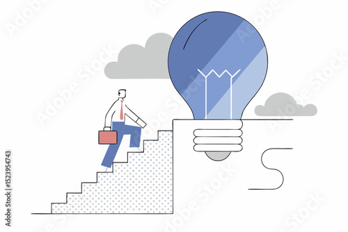 business man with bulb idea