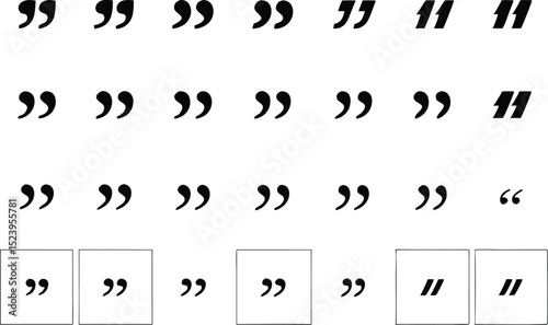 Collection of Various Quotation Marks Single and Double in Different Styles