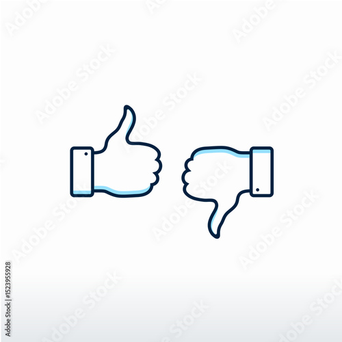 Thumbs up and thumbs down. Vector, Like and Dislike Icon vector