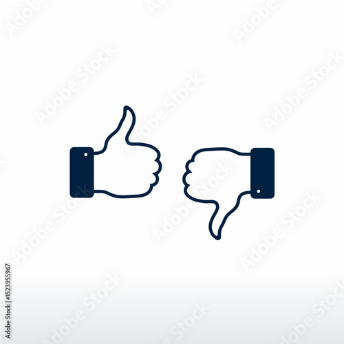 Thumbs up and thumbs down. Vector, Like and Dislike Icon vector