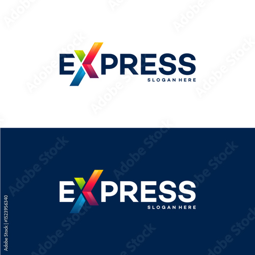 Fast Forward Express logo designs vector, Modern Express logo template, design concept