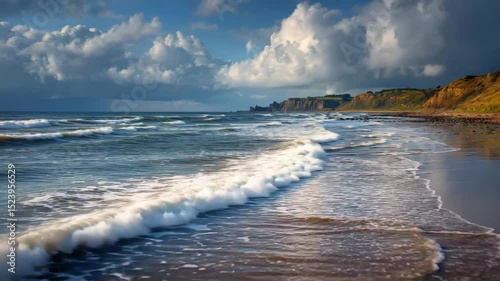 Coastal Scene under a Dramatic Sky