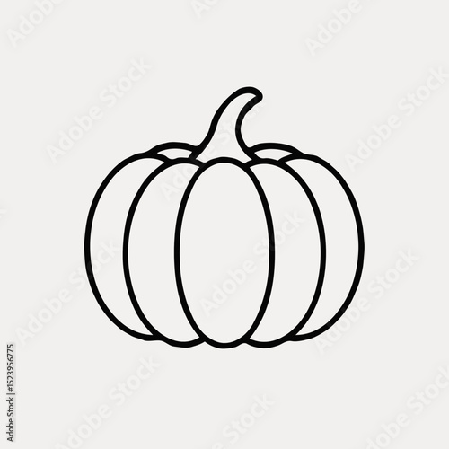 Simple line art pumpkin illustration on a neutral background  