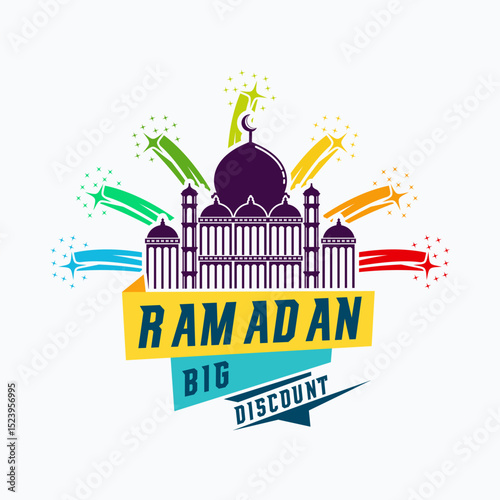 sale banner or sale poster for festival of eid mubarak celebration, Ramadan Big Sale, Clearance, Discount, and cashback