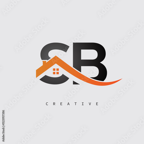 SB Real Estate Creative Logo – Minimalist House Roof Monogram for Property, Realtor & Construction Branding	
